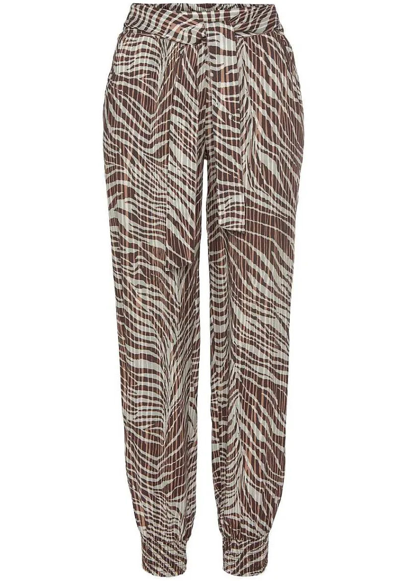LASCANA Pants-Patterned Tie Waist Jogger Pants
