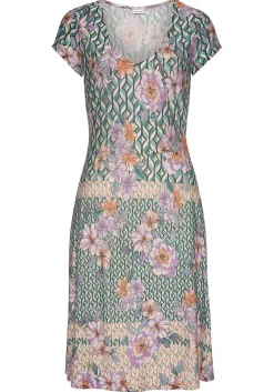 LASCANA Short Dresses-Patterned V-Neck Dress