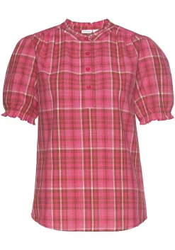LASCANA Blouses-Plaid Ruffle Detail Blouse