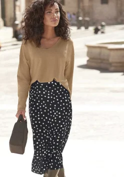 LASCANA Skirts-Polka Dot Midi Skirt