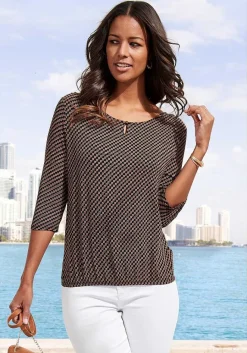 LASCANA Long Sleeve Tops-Printed 3/4 Sleeve Top