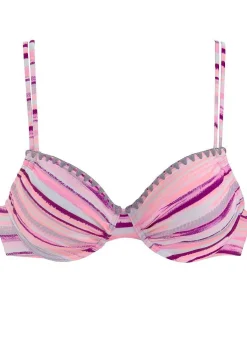 LASCANA Underwire-Printed Crochet Underwire Bikini Top