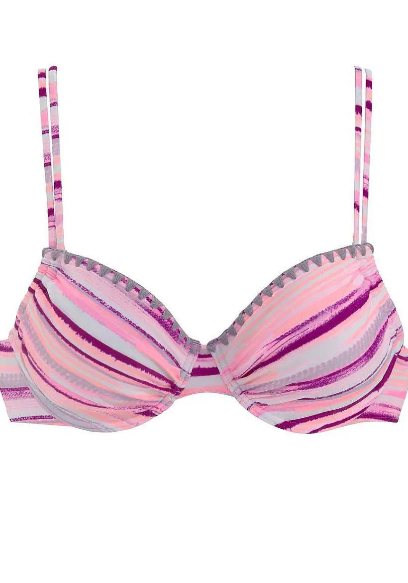 LASCANA Underwire-Printed Crochet Underwire Bikini Top