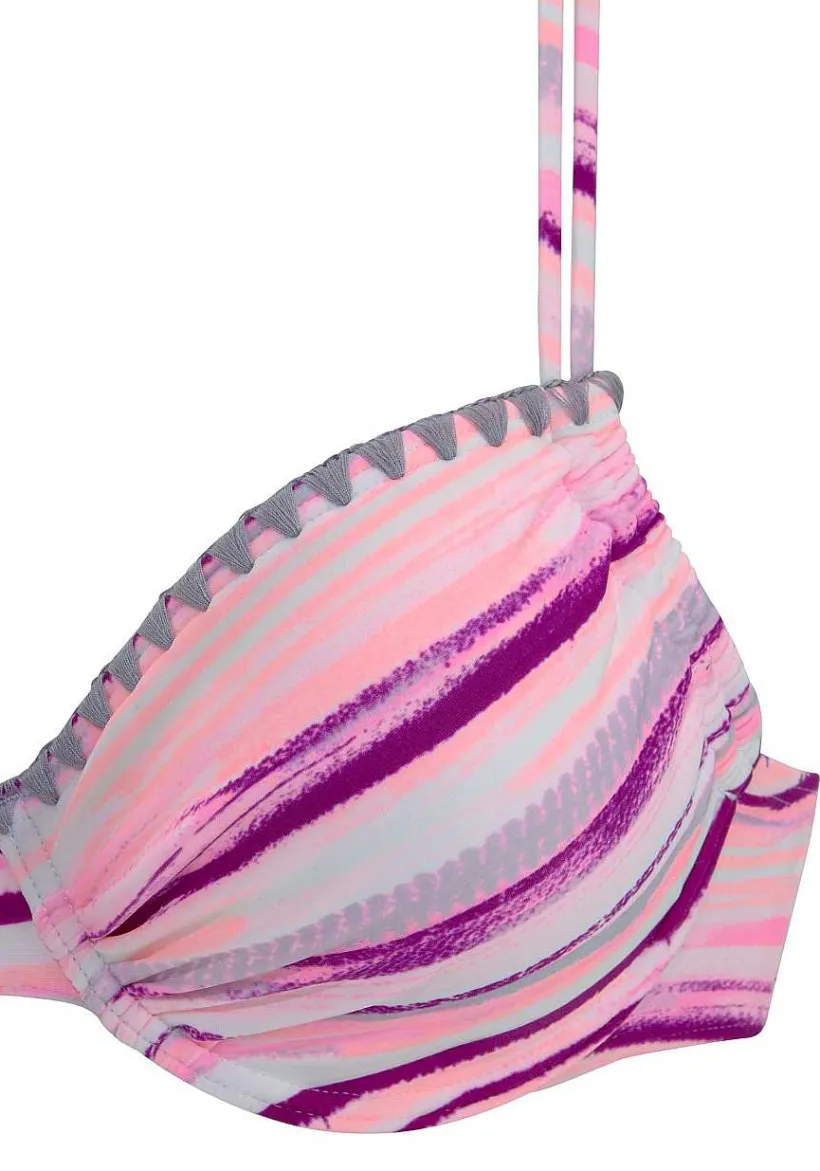 LASCANA Underwire-Printed Crochet Underwire Bikini Top