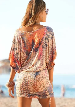 LASCANA Short Dresses-Printed Drawstring Dress