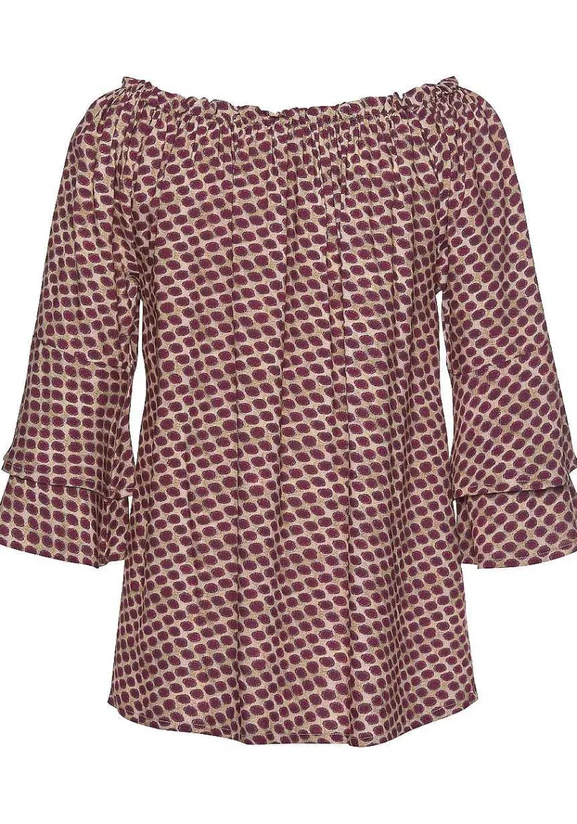 LASCANA Long Sleeve Tops-Printed Off Shoulder Top