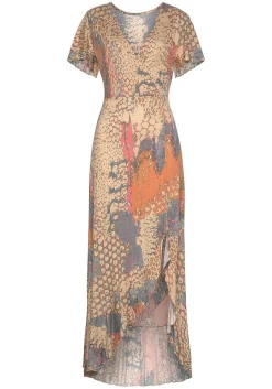 LASCANA Maxi Dresses-Printed Side Slit Maxi Dress