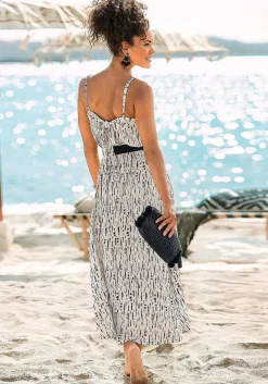 LASCANA Maxi Dresses-Printed Tie Back Maxi Dress