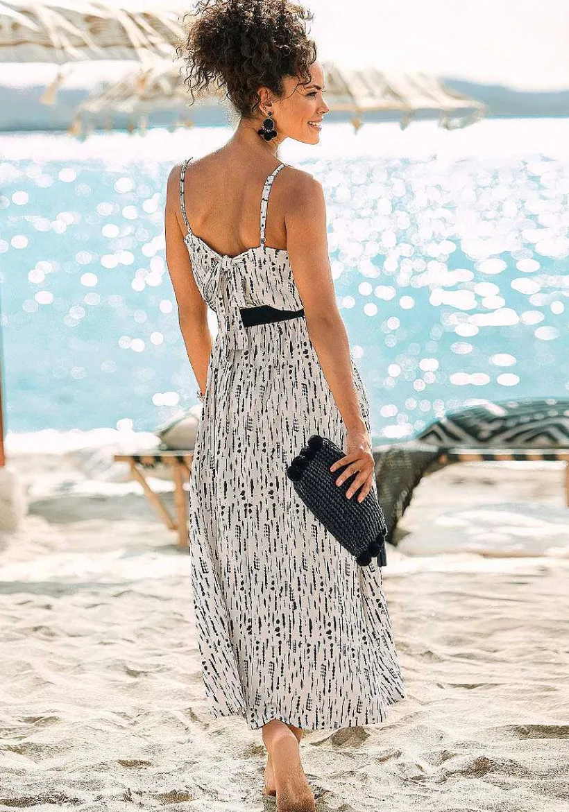 LASCANA Maxi Dresses-Printed Tie Back Maxi Dress