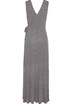LASCANA Maxi Dresses-Printed Wrap Look Maxi Dress
