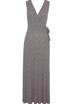 LASCANA Maxi Dresses-Printed Wrap Look Maxi Dress