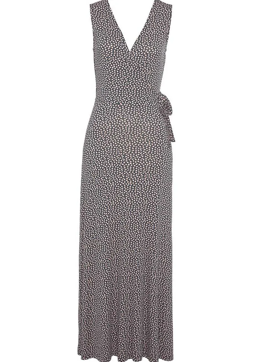 LASCANA Maxi Dresses-Printed Wrap Look Maxi Dress