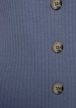 LASCANA Short Sleeve Tops-Ribbed Button Up Top