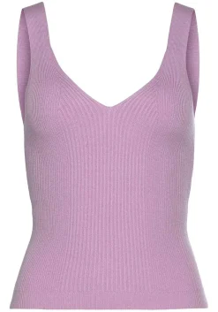 LASCANA Sleeveless Tops-Ribbed Knit V-Neck Top