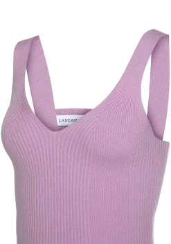 LASCANA Sleeveless Tops-Ribbed Knit V-Neck Top