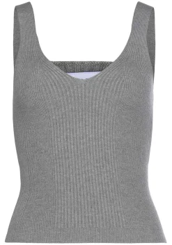 LASCANA Sleeveless Tops-Ribbed Knit V-Neck Top
