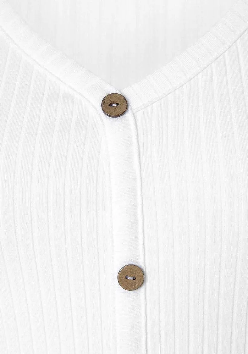 LASCANA Short Sleeve Tops-Ribbed V-Neck Top