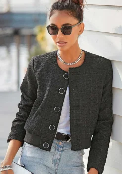 LASCANA Jackets-Round Neckline Tweed Jacket