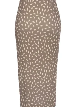 LASCANA Skirts-Ruched Slit Midi Skirt