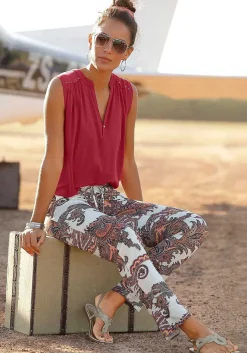 LASCANA Sleeveless Tops-Ruched Tank Top