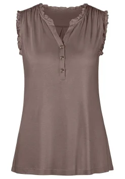 LASCANA Sleeveless Tops-Ruffle Detail Tank Top