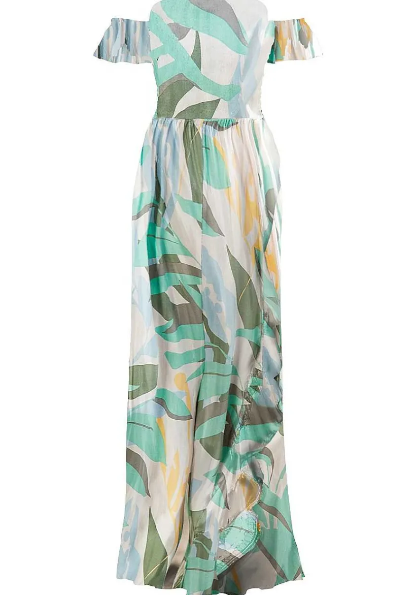 LASCANA Maxi Dresses-Ruffled Print Maxi Dress