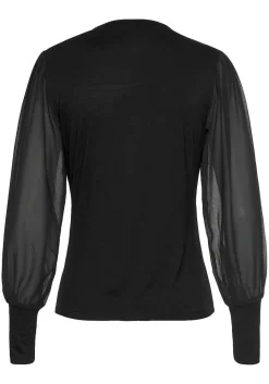 LASCANA Blouses-Sheer Long Sleeve Top