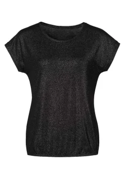 LASCANA Short Sleeve Tops-Shimmering Short Sleeve Top
