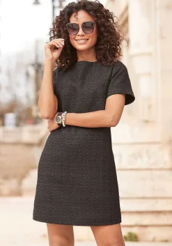 LASCANA Short Dresses-Short Sleeve Boucle Dress