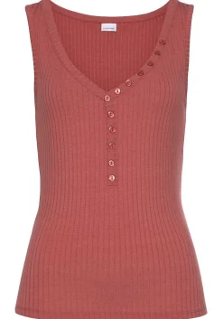LASCANA Sleeveless Tops-Sleeveless Button Detail Top