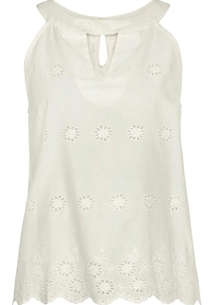 LASCANA Blouses-Sleeveless Eyelet Lace Blouse