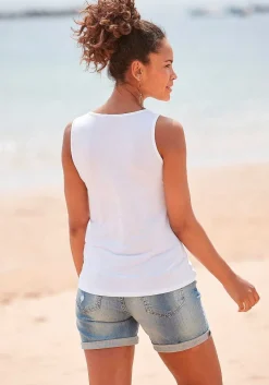 LASCANA Sleeveless Tops-Sleeveless Lace Detail Top