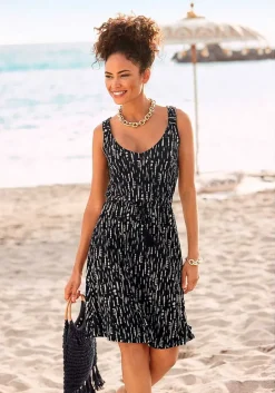 LASCANA Short Dresses-Sleeveless Printed V-Neck Dress