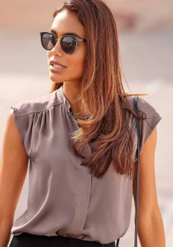 LASCANA Blouses-Sleeveless Satin Blouse