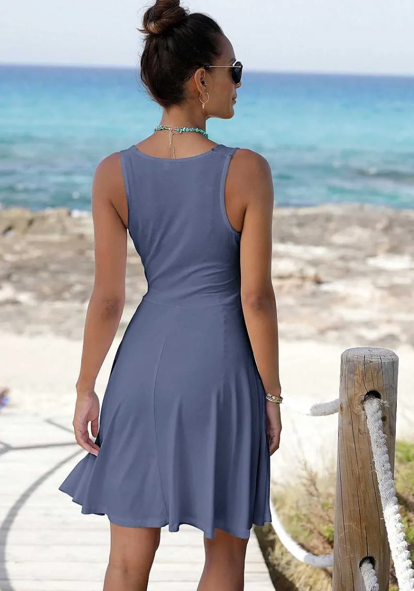 LASCANA Short Dresses-Sleeveless Wrap Look Dress