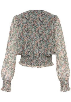 LASCANA Blouses-Smocked Floral Print Blouse