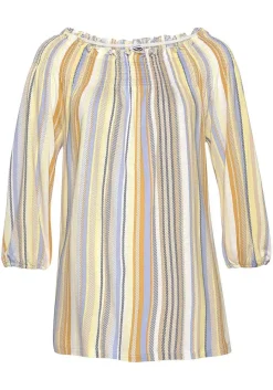 LASCANA Blouses-Smocked Off Shoulder Top