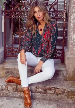 LASCANA Blouses-Smocked Pattern Blouse