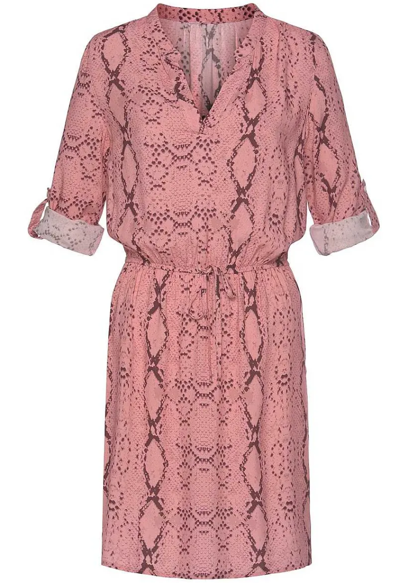 LASCANA Short Dresses-Snake Print V-Neck Dress