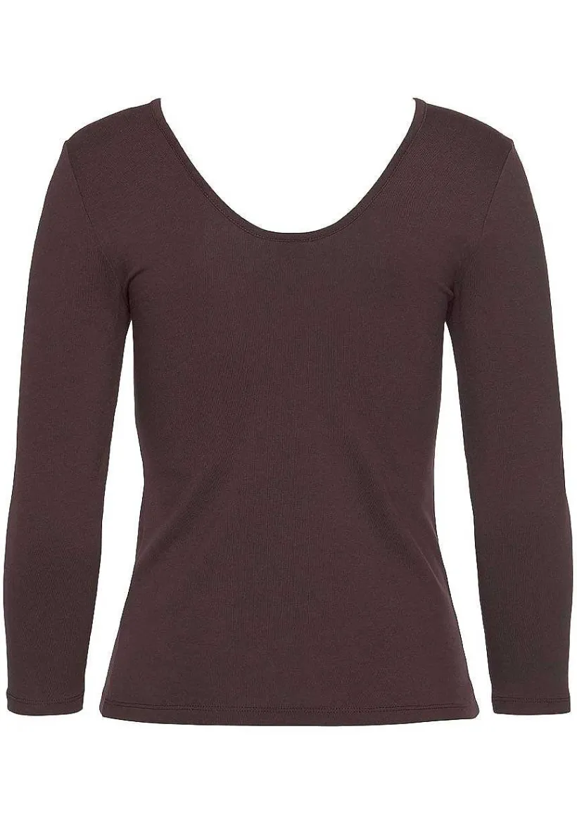 LASCANA Long Sleeve Tops-Square Neck Long Sleeve Top