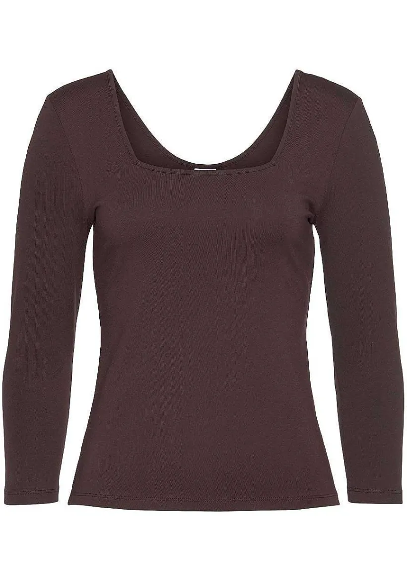 LASCANA Long Sleeve Tops-Square Neck Long Sleeve Top