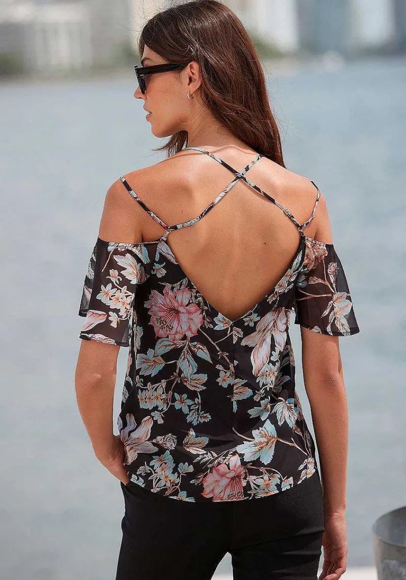 LASCANA Blouses-Strappy Cold Shoulder Blouse
