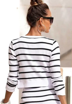 LASCANA Cardigans-Striped Cropped Cardigan