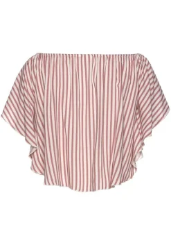 LASCANA Short Sleeve Tops-Striped Off Shoulder Top