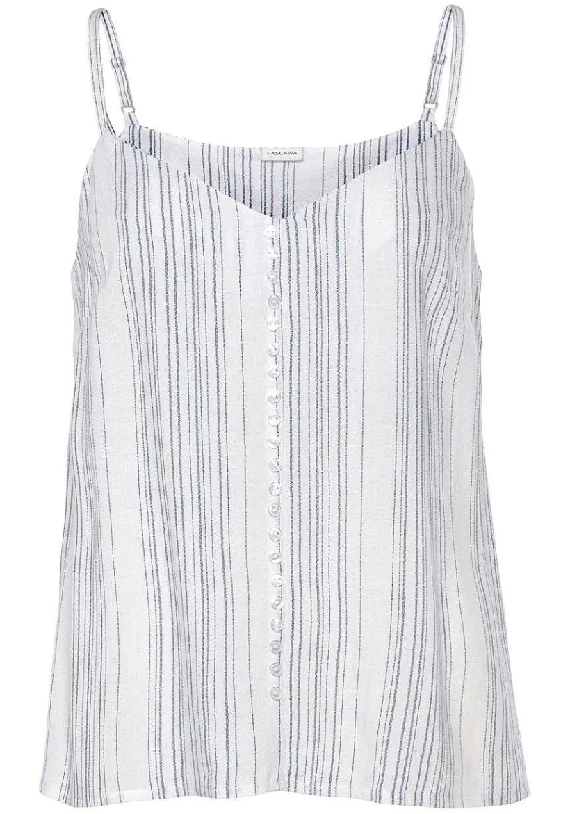 LASCANA Sleeveless Tops-Striped Spaghetti Strap Top