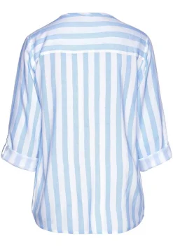 LASCANA Blouses-Striped Tab Sleeve Blouse