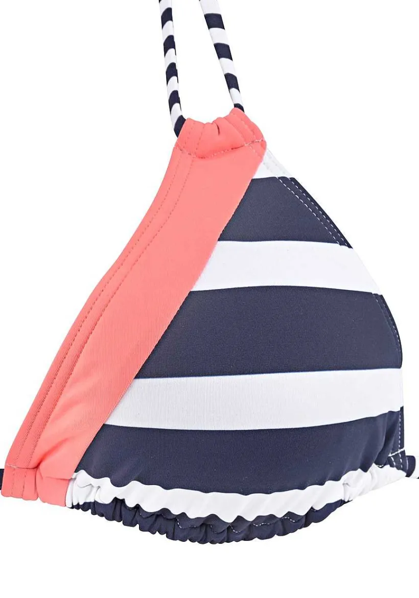LASCANA Triangle-Striped Triangle Bikini Top
