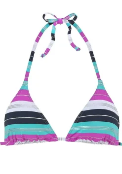 LASCANA Triangle-Striped Triangle Bikini Top