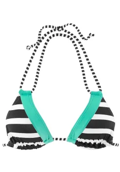 LASCANA Triangle-Striped Triangle Bikini Top