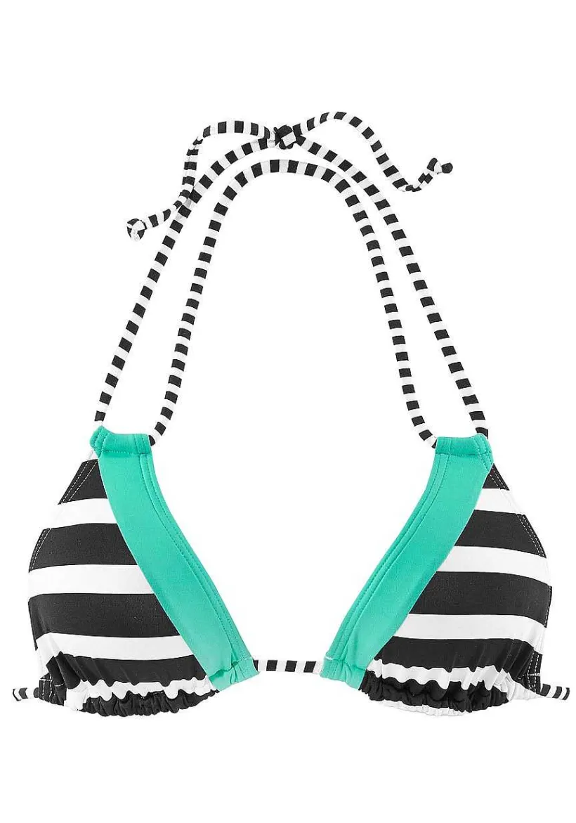 LASCANA Triangle-Striped Triangle Bikini Top